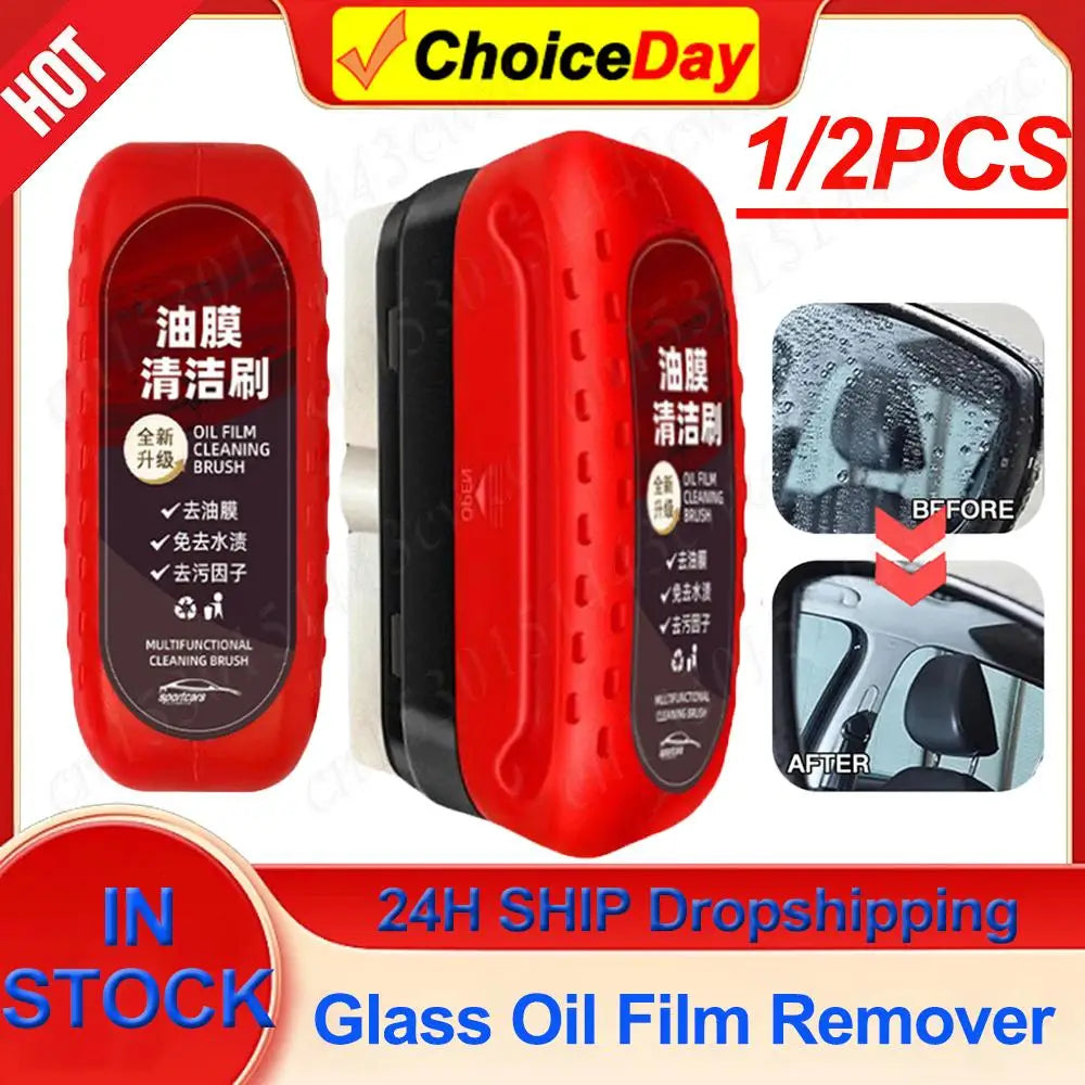 Powerful Car Windshield Cleaner Oil Film Remover Car Window Glass Cleaner Car Glass Sponge Cleaning Brush Glass Polishing Agent